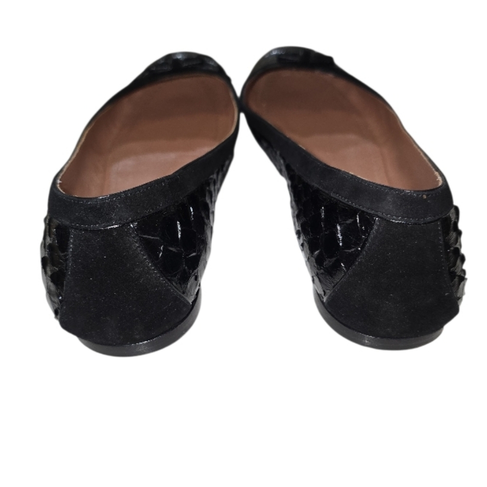 Alaia Paris Black Python Snake Leather Ballet Fla… - image 5